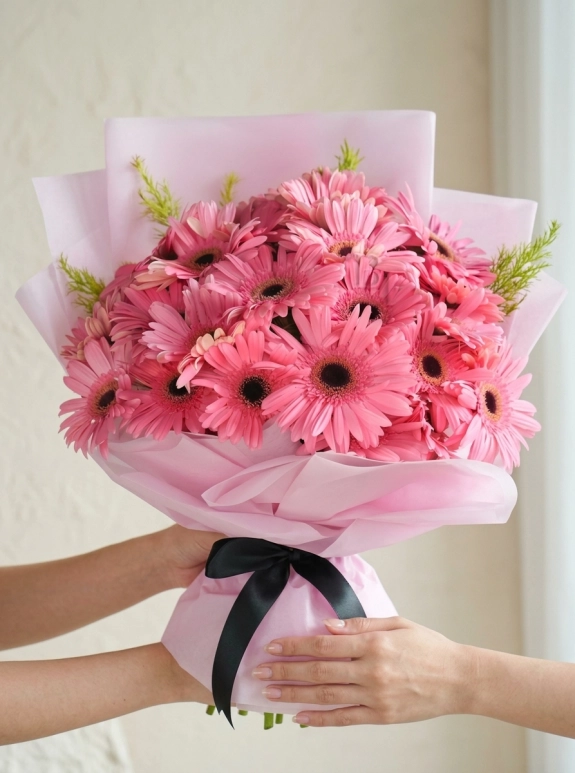 Pembe Büyük Gerbera Buketi