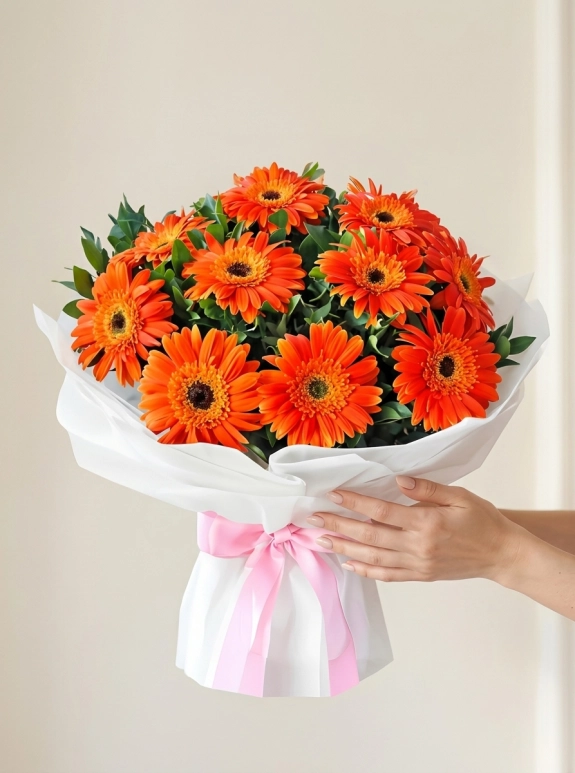 Turuncu Gerbera Buketi