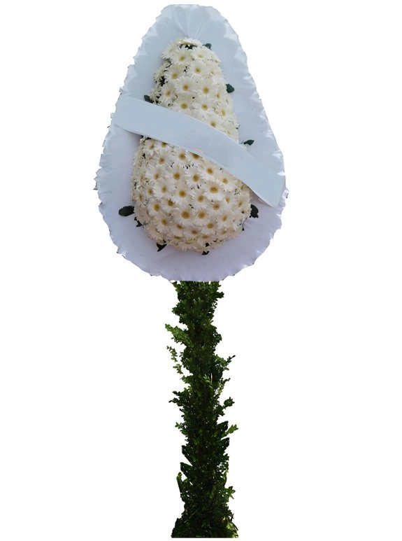 Yapay Beyaz Gerbera Çelenk